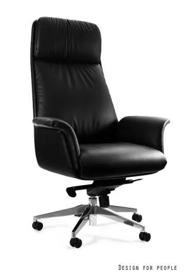 Fotel biurowy APUS czarny/skóra naturalna