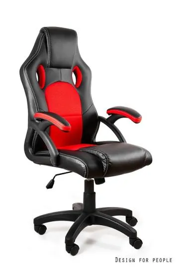 Fotel biurowy gamingowy DYNAMIQ V7 czarny/czerwony