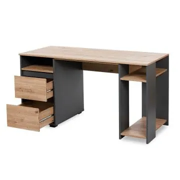 Biurko młodzieżowe DALIA 138cm antracyt/dąb