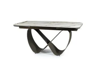 Stół rozkładany INFINITY CERAMIC 160(240)x95 biały/brązowy