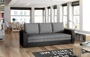 Sofa rozkładana z funkcją spania INVERSA szara/czarna