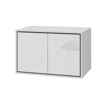 Szafka pod umywalkę nablatową GAJA 2D 78cm biały połysk/czarna