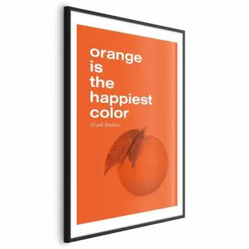 Plakat The Happiest Colour 21x30 cm z ramą czarną z marginesem