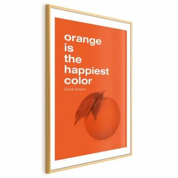 Plakat The Happiest Colour 21x30 cm z ramą złotą z marginesem