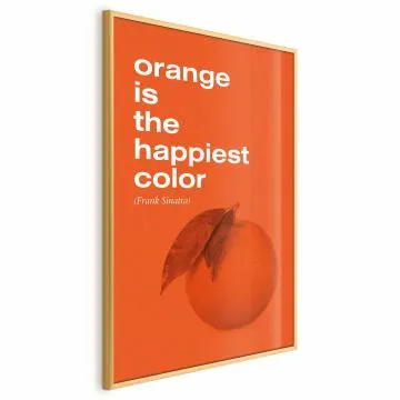 Plakat The Happiest Colour 21x30 cm z ramą złotą bez marginesu