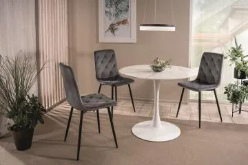 Krzesło tapicerowane JERRY VELVET szare