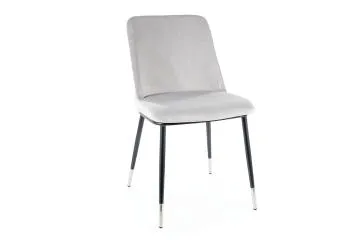 Krzesło tapicerowane JILL VELVET jasnoszare