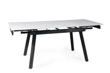 Stół rozkładany JOHN 150(210)x90 biały/czarny mat