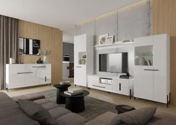 Komoda JUSTINE 150 3D3S biała/biały połysk