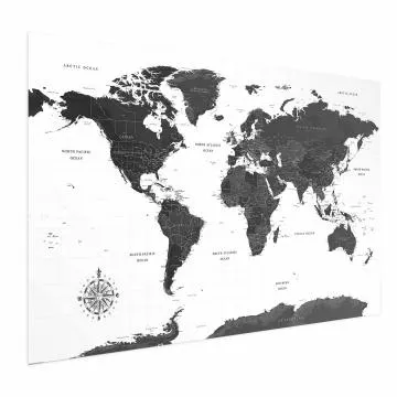 Plakat Monochromatyczna mapa 90x60 cm bez ramy bez marginesu