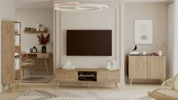 Szafka RTV LEBEL 170 dąb craft złoty