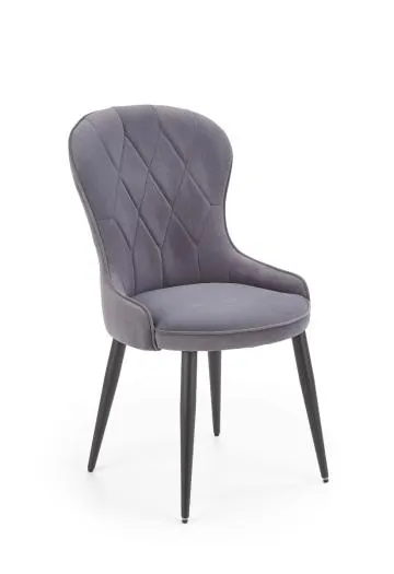 Krzesło tapicerowane K366 VELVET szare