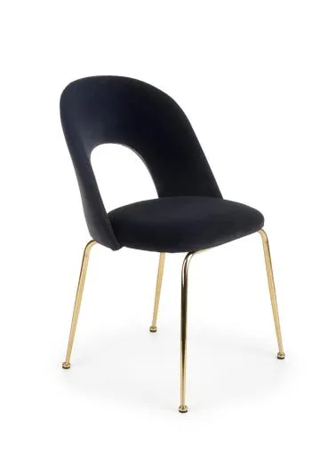 Krzesło tapicerowane K385 VELVET czarne/złote