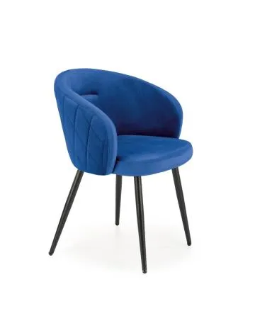 Krzesło tapicerowane K430 VELVET granatowe