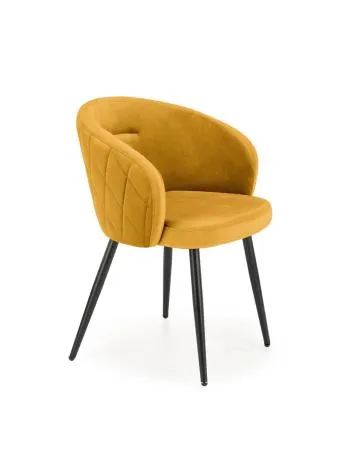 Krzesło tapicerowane K430 VELVET musztardowy