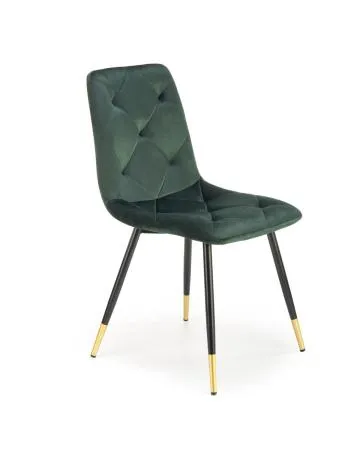 Krzesło tapicerowane K438 VELVET ciemnozielone