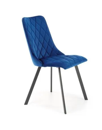 Krzesło tapicerowane K450 VELVET granatowe