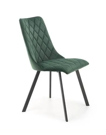 Krzesło tapicerowane K450 VELVET ciemnozielone