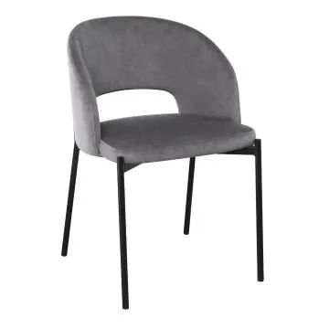 Krzesło tapicerowane K455 VELVET szare