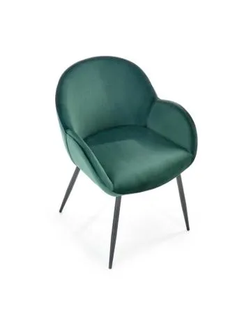 Krzesło tapicerowane K480 VELVET ciemnozielone
