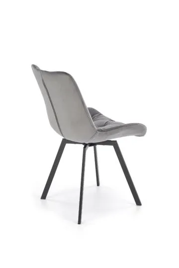 Krzesło tapicerowane K519 VELVET szare obracane