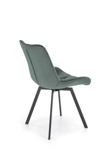 Krzesło tapicerowane K519 VELVET zielone obracane