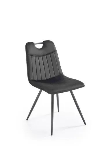 Krzesło tapicerowane K521 VELVET czarne