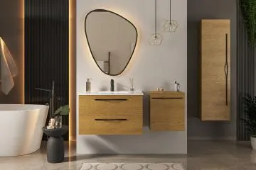 Szafka pod umywalkę PILAR 2S 80cm dąb karmel