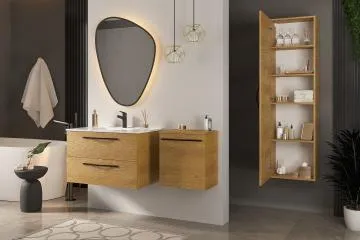 Szafka łazienkowa PILAR 1D 45x160cm dąb karmel