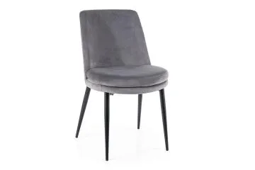 Krzesło tapicerowane KAYLA VELVET szare