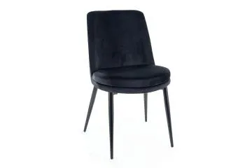 Krzesło tapicerowane KAYLA VELVET czarne