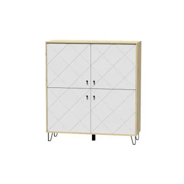 Komoda BILBAO 123 4D dąb artisan/biały mat