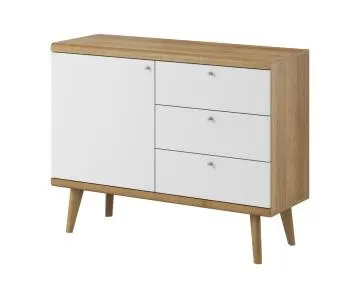 Komoda VIVIERA 3 110 dąb/biała