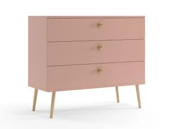 Komoda LEBEL 2 z szufladami 100cm różowa