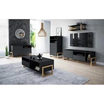 Komoda wysoka OSLO 1D2S 63cm czarny mat