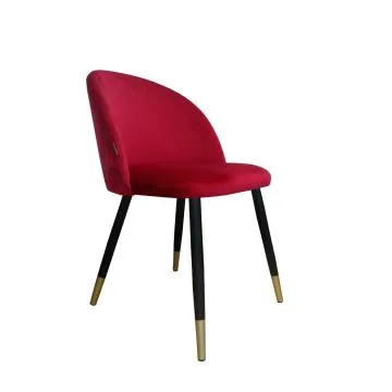 Krzesło CLAUDINE 1 VELVET GOLD bordowe