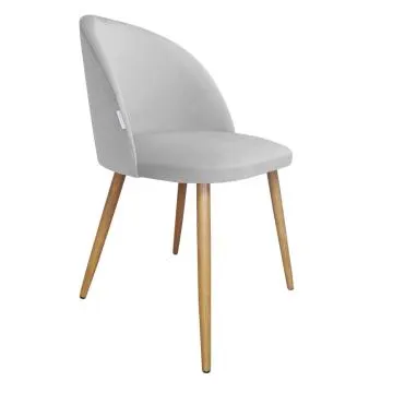 Krzesło CLAUDINE 2 VELVET jasno szare/dąb WYPRZEDAŻ