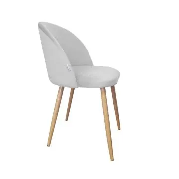 Krzesło CLAUDINE 2 VELVET jasno szare/dąb WYPRZEDAŻ
