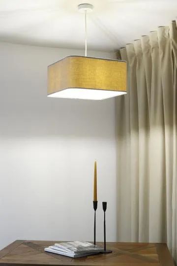 Lampa wisząca KWADRO LEN 001-40w25 jasna beżowa