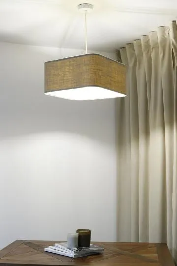 Lampa wisząca KWADRO LEN 003-40w25 beżowa