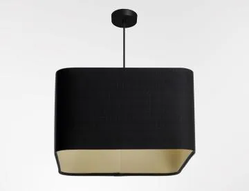 Lampa wisząca KWADRO LEN 005-40w25 czarna/beżowa