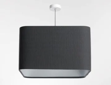 Lampa wisząca KWADRO LEN 006-40w25 grafitowa/szara