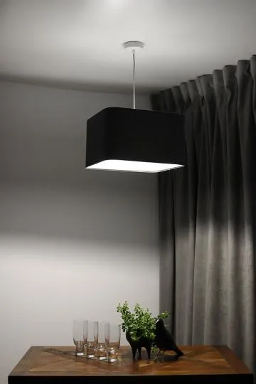 Lampa wisząca KWADRO LEN 006-40w25 grafitowa/szara