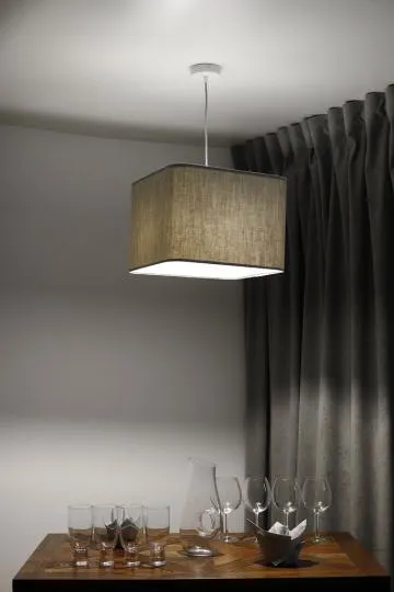 Lampa wisząca KWADRO LEN 010-40w25 beżowa/szara