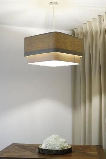 Lampa wisząca KWADRO DUO 009 51x47cm beżowa/kremowa
