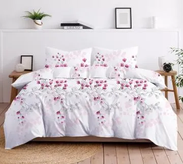 Pościel bawełniana Greno Premium Kyoto 160x200 cm fioletowa