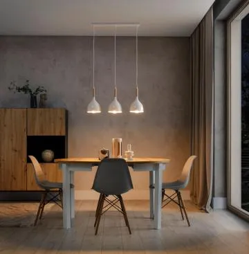 Lampa wisząca WOLDES III biała