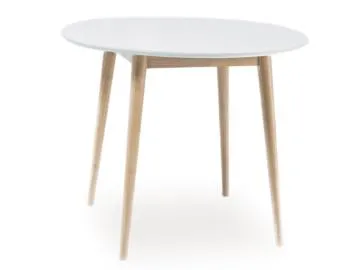 Stół LARSON 90x90 biały/dąb bielony