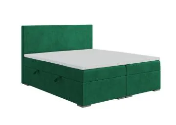 Łóżko kontynentalne MANHATTAN 180x200 zielone velvet z pojemnikiem
