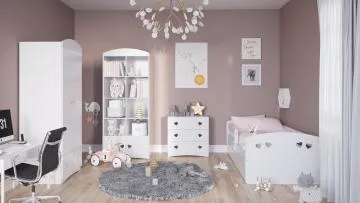 Łóżko dziecięce JULIA 160x80 białe z szufladą
